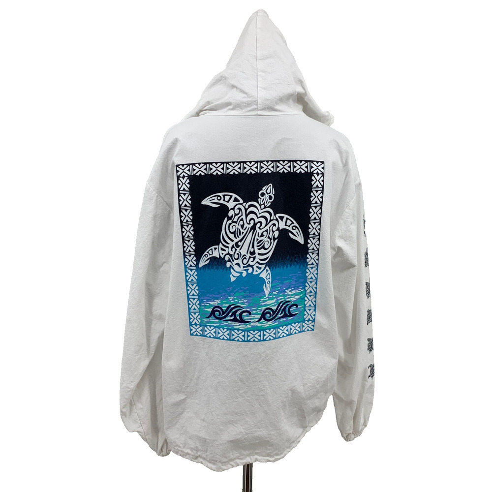 Vintage Yacht Club Jacket Men L Large White Sea Turtle Catalina Big Logo Sleeve